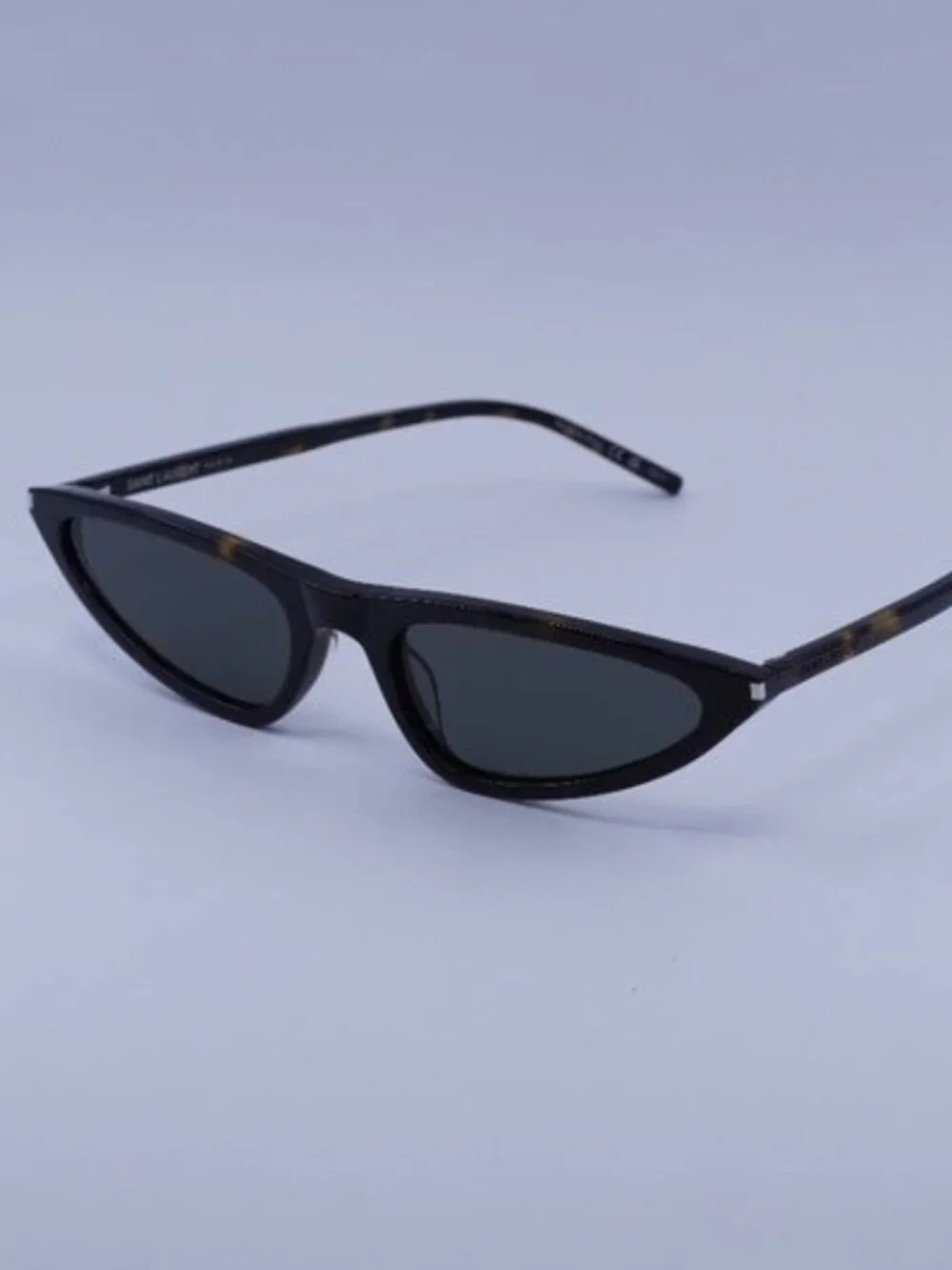 Saint Laurent SL703 002 Sunglasses Dark Havana Cat Eye Frame, Grey Lenses